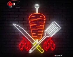 تابلو نئون طرح کباب ترکی شماره 2 در ابعاد مختلف +آداپتور+ فایل لایه باز