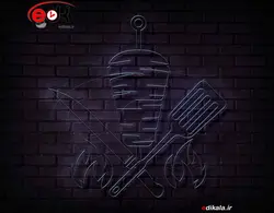 تابلو نئون طرح کباب ترکی شماره 2 در ابعاد مختلف +آداپتور+ فایل لایه باز