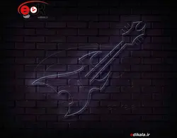 تابلو نئون طرح گیتار شماره 7 در ابعاد مختلف +آداپتور+ فایل لایه باز