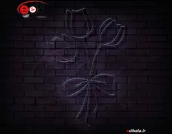 تابلو نئون طرح گل شماره 41 در ابعاد مختلف +آداپتور+ فایل لایه باز