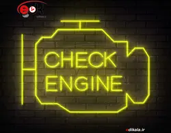 تابلو نئون طرح چراغ چک شماره 1 در ابعاد مختلف +آداپتور+ فایل لایه باز