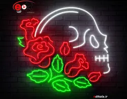 تابلو نئون طرح اسکلت شماره 12 در ابعاد مختلف +آداپتور+ فایل لایه باز