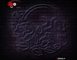 تابلو نئون طرح اسکلت شماره 12 در ابعاد مختلف +آداپتور+ فایل لایه باز