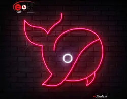 تابلو نئون طرح نهنگ شماره 7 در ابعاد مختلف + آداپتور + فایل کورل لایه باز