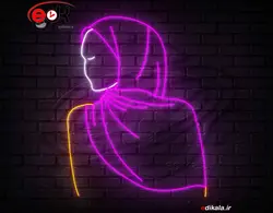 تابلو نئون طرح شال و روسری شماره 2 در ابعاد مختلف +آداپتور+ فایل لایه باز