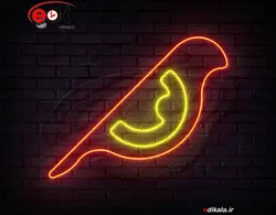 تابلو نئون طرح پرنده شماره 14 در ابعاد مختلف + آداپتور + فایل کورل لایه باز