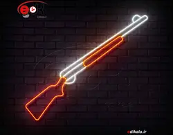 تابلو نئون طرح تفنگ شماره 6 در ابعاد مختلف +آداپتور+ فایل لایه باز