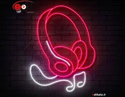 تابلو نئون طرح هدفون شماره 8 در ابعاد مختلف +آداپتور+ فایل لایه باز