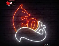 تابلو نئون طرح روباه شماره 8 در ابعاد مختلف +آداپتور+ فایل لایه باز