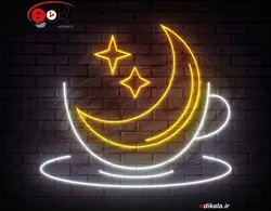 تابلو نئون طرح فنجان قهوه شماره 51 در ابعاد مختلف +آداپتور+ فایل کورل آماده برش