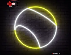 تابلو نئون طرح توپ تنیس شماره 1 در ابعاد مختلف +آداپتور+ فایل لایه باز