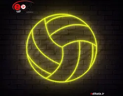 تابلو نئون طرح توپ والیبال شماره 1 در ابعاد مختلف +آداپتور+ فایل لایه باز