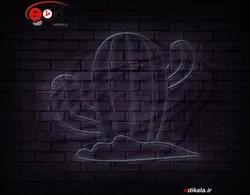 تابلو نئون طرح کاکتوس شماره 4 در ابعاد مختلف +آداپتور+ فایل لایه باز