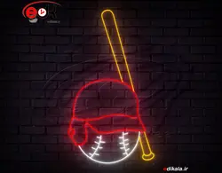 تابلو نئون طرح توپ بیسبال شماره 1 در ابعاد مختلف +آداپتور+ فایل لایه باز