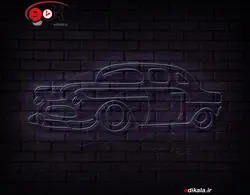 تابلو نئون طرح ماشین شماره 22 در ابعاد مختلف +آداپتور+ فایل لایه باز