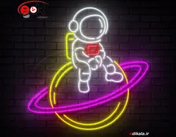 تابلو نئون طرح فضانورد شماره 18 در ابعاد مختلف +آداپتور+ فایل لایه باز