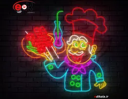 تابلو نئون طرح کباب شماره 7 در ابعاد مختلف +آداپتور+ فایل کورل آماده برش