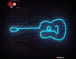 تابلو نئون طرح گیتار شماره 9 در ابعاد مختلف +آداپتور+ فایل لایه باز