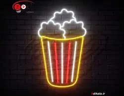 تابلو نئون طرح پاپ کرن شماره 1 در ابعاد مختلف +آداپتور+ فایل لایه باز