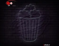 تابلو نئون طرح پاپ کرن شماره 1 در ابعاد مختلف +آداپتور+ فایل لایه باز