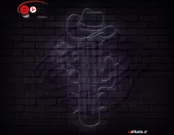تابلو نئون طرح کاکتوس شماره 6 در ابعاد مختلف +آداپتور+ فایل لایه باز