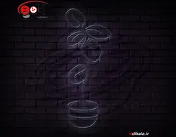 تابلو نئون طرح گل شماره 48 در ابعاد مختلف +آداپتور+ فایل لایه باز