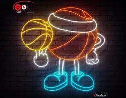 تابلو نئون طرح توپ بسکتبال شماره 1 در ابعاد مختلف +آداپتور+ فایل لایه باز