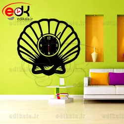ساعت دیواری طرح صدف در پنج رنگ و ابعاد انتخابی+فایل کورل