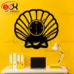 ساعت دیواری طرح صدف در پنج رنگ و ابعاد انتخابی+فایل کورل