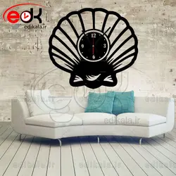 ساعت دیواری طرح صدف در پنج رنگ و ابعاد انتخابی+فایل کورل