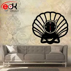 ساعت دیواری طرح صدف در پنج رنگ و ابعاد انتخابی+فایل کورل