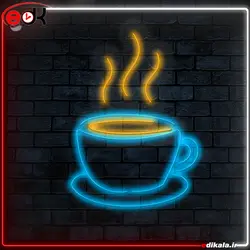 تابلو نئون طرح فنجان قهوه شماره 3 در ابعاد مختلف