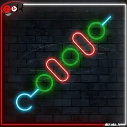 تابلو نئون طرح جوجه کباب شماره 1 در ابعاد مختلف