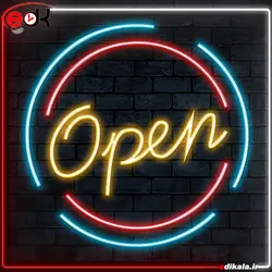 تابلو نئون طرح open شماره2 در ابعاد مختلف