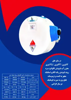 آبگرمکن برقی 12 لیتری شعله خیز