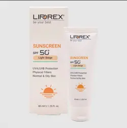 LIPOREX کرم ضد آفتاب پوست نرمال تا چرب SPF50 بی رنگ - ایطو شاپ
