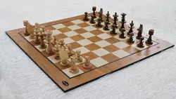صفحه چوبی شطرنج abc دار و مهره چوبی کلاسیک
