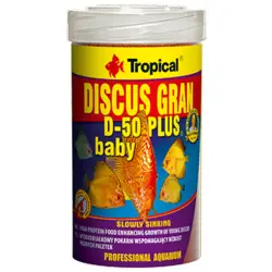 غذای گرانول D50 پلاس بیبی سایز ریز مخصوص بچه ماهی ها مدل(۲۵۰میل۱۳۰گرمی) discus gran d-50 plus baby