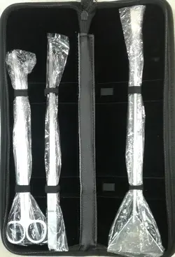 کیف ست پنس و قیچی وشن صاف کن استیل ۴ عددی