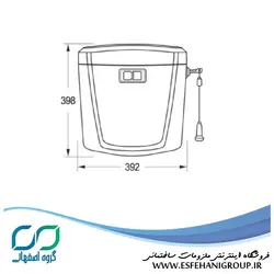 فلاش تانک ایمن آب مدل ایمن آب سفید دکمه طلایی