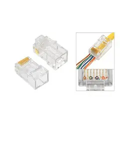 سوکت شبکه مکسرون میان گذر طلایی Maxron CAT6