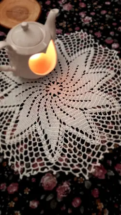 رومیزی دستبافت قلاب بافی توری کد ۲۳۰