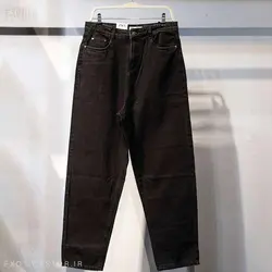 شلوار جین بگی فاق بلند مشکی Zara