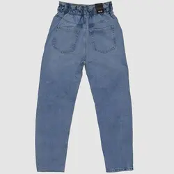 شلوار جین آبی روشن مام استایل کمرکش Zara