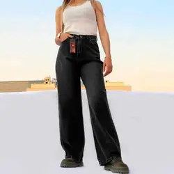 شلوار جین بگی ذغالی زنانه Pull and Bear