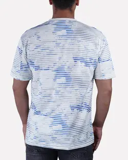 تیشرت یقه گرد طرح دار بیسکویتی