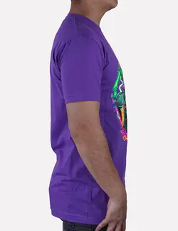 تیشرت طرح دار بنفش طرح شامپانزه