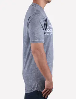 تيشرت مردانه سنگ شور يقه کش long life طوسی تیره