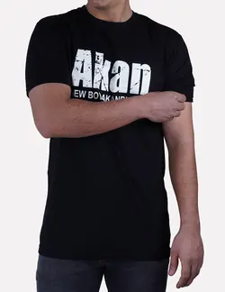 تیشرت مشکی طرح دار طرح AKAN