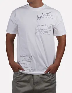 تیشرت طرح گلدوزی انگلیسی سفید